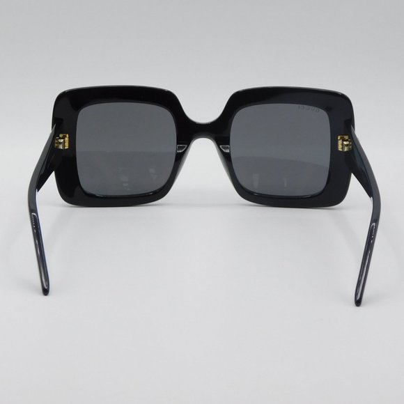 NEW GUCCI GG0896S 001 BLACK GREY SQUARE LOGO WOMEN'S SUNGLASSES FRAME 52… - Picture 7 of 13